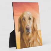 ゴールデンレトリバードッグウォーターカラーアートオイルペインティング フォトプラーク (側面)