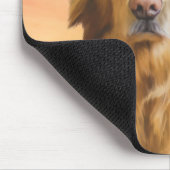 ゴールデンレトリバードッグウォーターカラーアートオイルペインティング マウスパッド (コーナー)