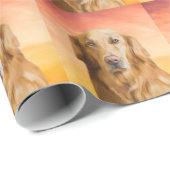 ゴールデンレトリバードッグウォーターカラーアートオイルペインティング ラッピングペーパー (ロールコーナー)