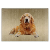 ゴールデンレトリバードッグウォーターカラーアート絵画ズ カッティングボード (正面)