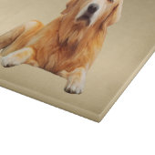 ゴールデンレトリバードッグウォーターカラーアート絵画ズ カッティングボード (角)