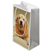 ゴールデンレトリバードッグウォーターカラーアート絵画ズ スモールペーパーバッグ (正面アングル)