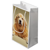 ゴールデンレトリバードッグウォーターカラーアート絵画ズ スモールペーパーバッグ (裏面アングル)
