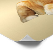 ゴールデンレトリバードッグウォーターカラーアート絵画ズ ポスター (角)