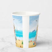 ゴールデンレトリバードッグオンビーチ 紙コップ (左)