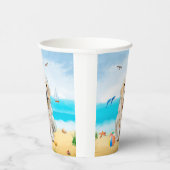 ゴールデンレトリバードッグオンビーチ 紙コップ (右)