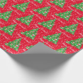 ゴールデンレトリバードッグクリスマスツリーホリデーレッド ラッピングペーパー (角)