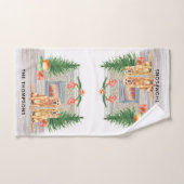 ゴールデンレトリバードッグクリスマス暖炉シーン バスタオルセット (ハンドタオル)