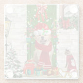 ゴールデンレトリバードッグクリスマス ガラスコースター (裏面)