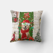 ゴールデンレトリバードッグクリスマス クッション (裏面)