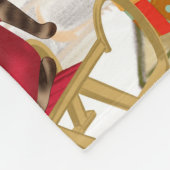 ゴールデンレトリバードッグクリスマス フリースブランケット (角)