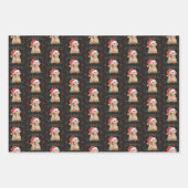 ゴールデンレトリバードッグクリスマス ラッピングペーパーシート (正面3)