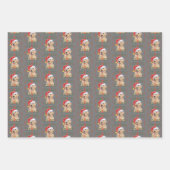 ゴールデンレトリバードッグクリスマス ラッピングペーパーシート (正面2)