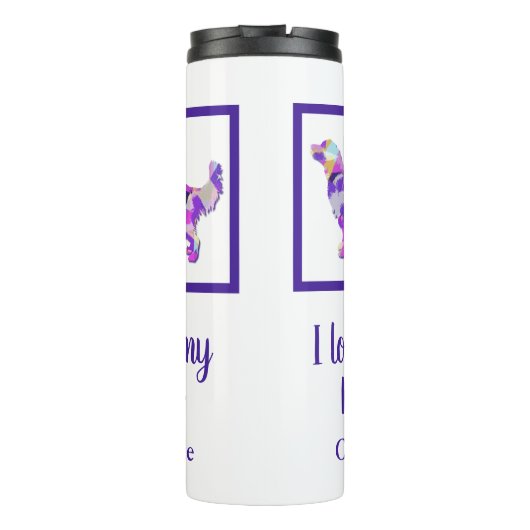 ゴールデンレトリバードッグシルエットパープルPY&B タンブラー (裏面)