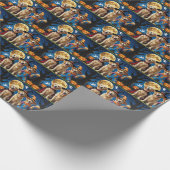 ゴールデンレトリバードッグスパンプキンハロウィンおもしろい ラッピングペーパー (角)