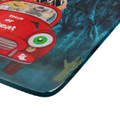 ゴールデンレトリバードッグドライビングカーホラーハロウィーン カッティングボード (角)