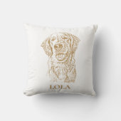 ゴールデンレトリバードッグハパーソナライズされたンドスケッチ クッション (正面)