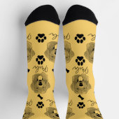 ゴールデンレトリバードッグハパーソナライズされたンドスケッチ ソックス (上部)