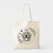 ゴールデンレトリバードッグハパーソナライズされたンドスケッチ トートバッグ (正面)