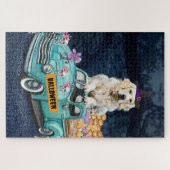 ゴールデンレトリバードッグハロウィーントラックホラー夜 ジグソーパズル (横)