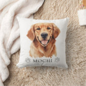 ゴールデンレトリバードッグハンドパーソナライズされたスケッチ クッション (ブランケット)