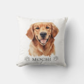ゴールデンレトリバードッグハンドパーソナライズされたスケッチ クッション (正面)