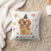 ゴールデンレトリバードッグハンドパーソナライズされたスケッチ クッション (ブランケット)