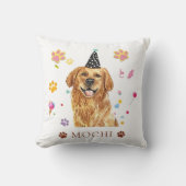 ゴールデンレトリバードッグハンドパーソナライズされたスケッチ クッション (正面)