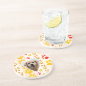 ゴールデンレトリバードッグハートポーズプリント コースター (側面)