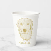 ゴールデンレトリバードッグパーソナライズされたハンドスケッチパップ 紙コップ (裏面)