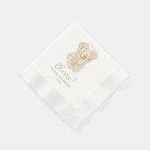 ゴールデンレトリバードッグパーソナライズされた応援 縁ありカクテルナプキン (角)