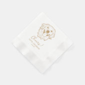 ゴールデンレトリバードッグパーソナライズされた応援 縁ありカクテルナプキン (角)