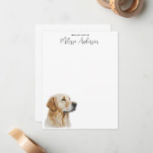 ゴールデンレトリバードッグパーソナライズされた恋人の水色 ノートカード (正面/裏面インサイチュ)