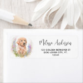 ゴールデンレトリバードッグフローラパピー差出人住所 ラベル (インサイチュ)