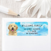 ゴールデンレトリバードッグペットアニマルウォーターのカラーアドレス ラベル (インサイチュ)