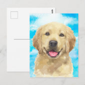 ゴールデンレトリバードッグペットアニマルウォーター色 ポストカード (正面/裏面)