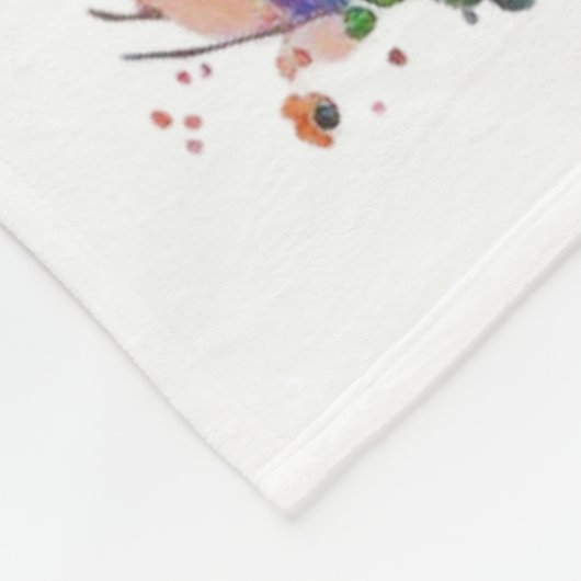 ゴールデンレトリバードッグママフローラ フリースブランケット (角)