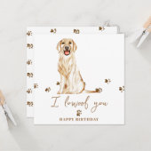 ゴールデンレトリバードッグムームパピーペット誕生日 カード (正面/裏面インサイチュ)