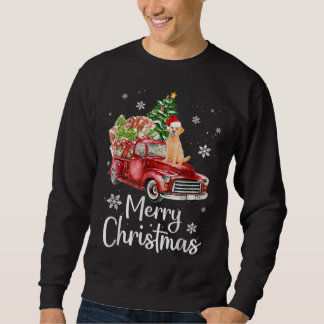 ゴールデンレトリバードッグレッドトラッククリスマスに乗る スウェットシャツ