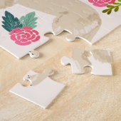 ゴールデンレトリバードッグヴィンテージ花模様 ジグソーパズル (側面)