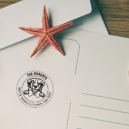 ゴールデンレトリバードッグ差出人住所ファミリー ラバースタンプ