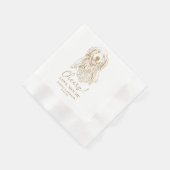 ゴールデンレトリバードッグ応援カスタムカクテルナプキン 縁ありカクテルナプキン (角)