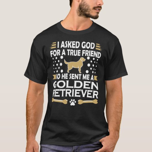ゴールデンレトリバードッグ真の友人 Tシャツ (正面)