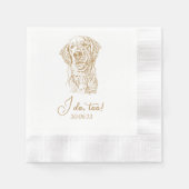 ゴールデンレトリバードッグ私はあまりにもカスタムカクテル 縁ありカクテルナプキン (正面)