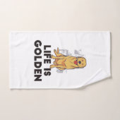 ゴールデンレトリバードッグ – ライフ・イズ・ゴールデン ハンドタオル (ハンドタオル)