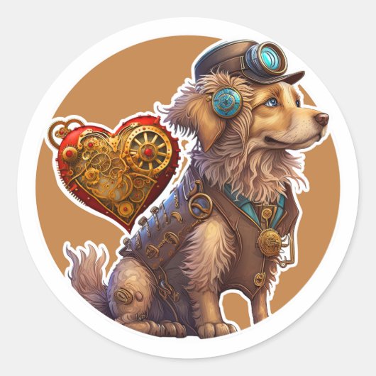 ゴールデンレトリバードッグ ラウンドシール (正面)