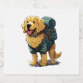 ゴールデンレトリバーハイキングアンドキャンプ スパークリングワインラベル (シングルラベル)