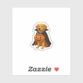 ゴールデンレトリバーハロウィーンドッグとパンプキンキャンディ シール (シート)