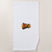 ゴールデンレトリバーハロウィーンドッグとパンプキンキャンディ ビーチタオル (正面)