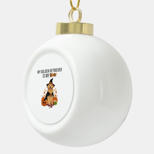 ゴールデンレトリバーハロウィーンドッグマイゴールデンリトリーブメント セラミックボールオーナメント (右)